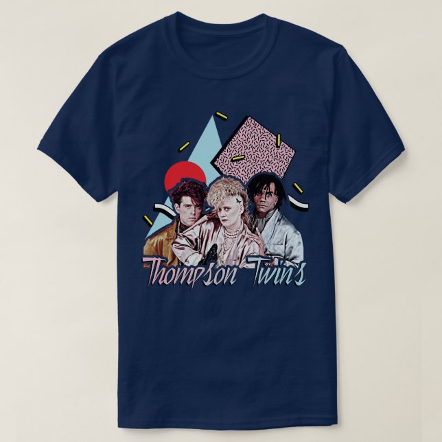 Camiseta Thompson Twins Retro 80s Estilo FanArt (Frente do Design)