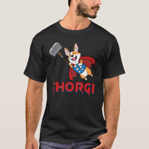 Camiseta Thorgi e o Poderoso Muttnir Corgi Deus Nórdico Par