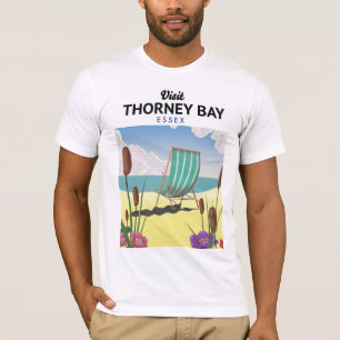 Camiseta Thorney Bay, poster de viagens da praia Essex