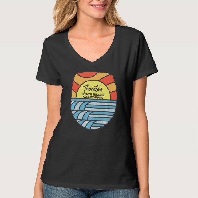 Camiseta Thornton State Beach California Ca Beach Sunset (Frente)