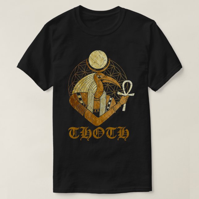 Camiseta THOTH  Egyptian God Of Moon Science And believe i  (Frente do Design)