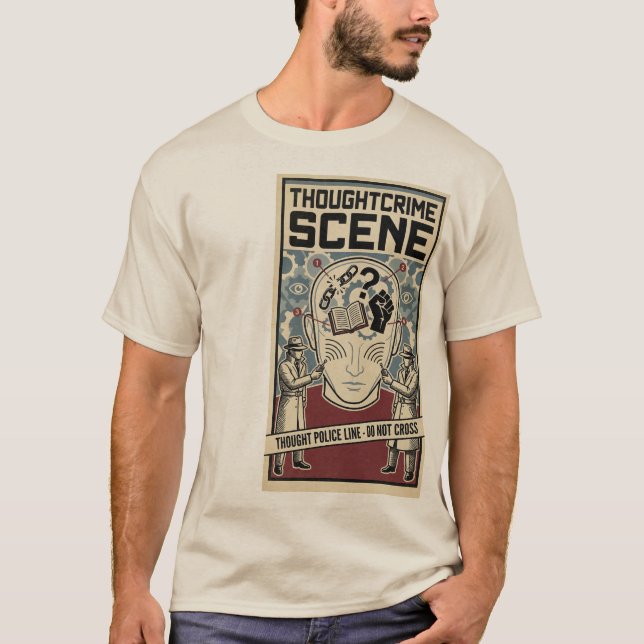 Camiseta Thoughtcrime Scene Dystopian Surrealist Warning (Frente)
