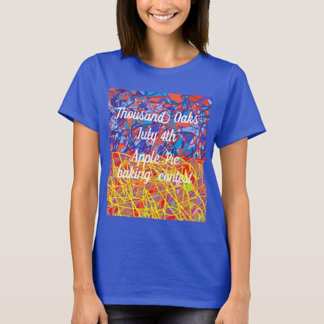 Camiseta Thousand Oaks JUly 4 concurso de aplausos abstrato (Frente)