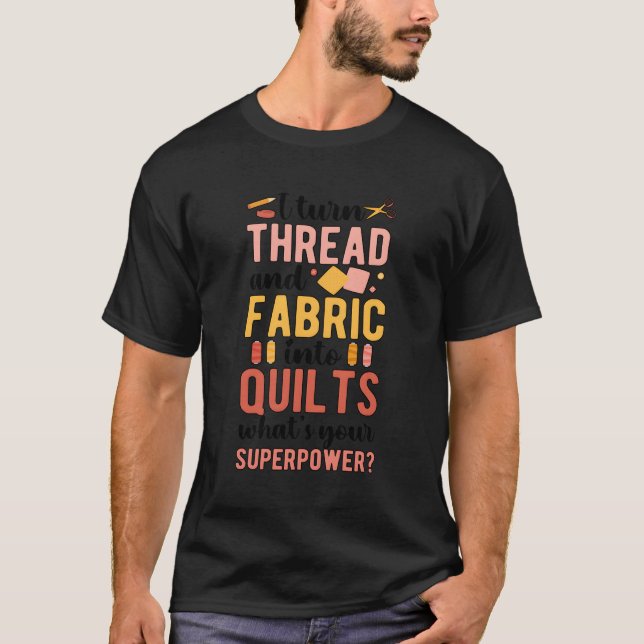 Camiseta Thread E Tecido Em Filetes Quilter Qui (Frente)