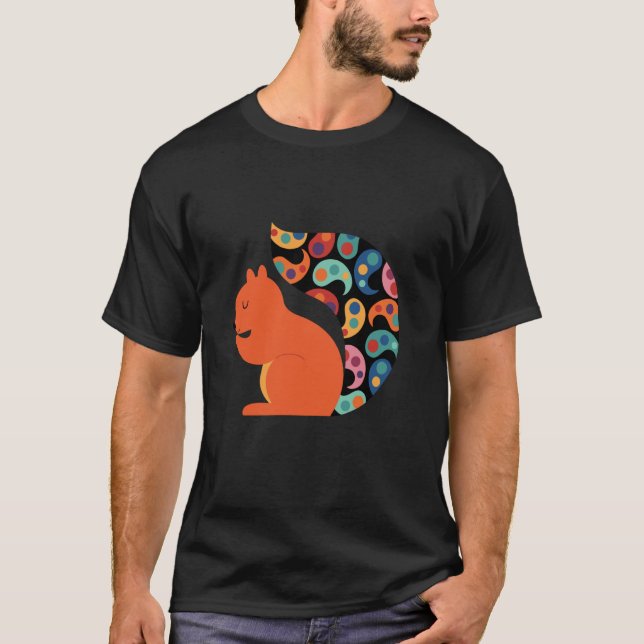 Camiseta Threadless Andy Westface Paisley Squirrel Gráfico (Frente)