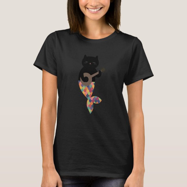 Camiseta Threadless Andy Westface Preto Gráfico Meowmaid (Frente)