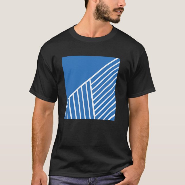 Camiseta Threadless Emeline Geo Close Up 3 Azul Francês Gra (Frente)