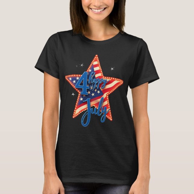 Camiseta Threads da Liberdade: Bold American Pride Impressõ (Frente)
