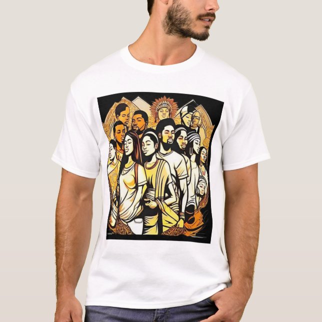 Camiseta Threads de Unidade: Celebrar Diversidade e Inclusã (Frente)