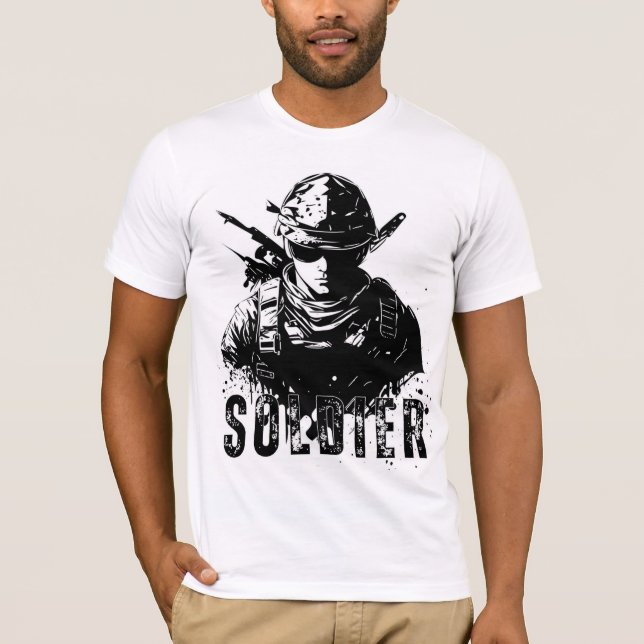 Camiseta Threads Heróicos: Camisa-T de Homenagem Soldado (Frente)
