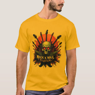 Camiseta Threads Rock & Roll - Vista a música, viva a perna