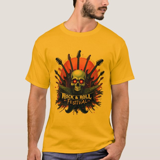 Camiseta Threads Rock & Roll - Vista a música, viva a perna (Frente)