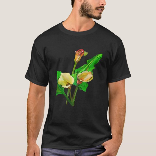 Camiseta Three Calla Lilies Black Outline (Frente)