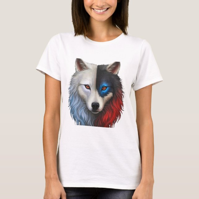 Camiseta Three colored wolf (Frente)