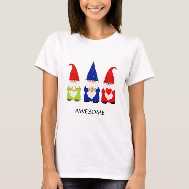 Camiseta Three Cute Gnomes T-Shirt (Frente)