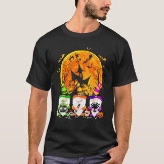 Camiseta Three Gnomes Happy Halloween Fall Candy Corn Pumpk