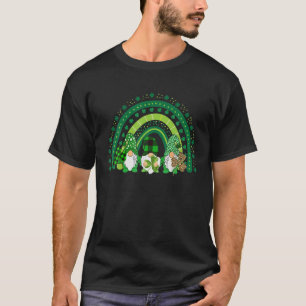 Camiseta Three Gnomes Holding Shamrock Leopard Plaid St Pat