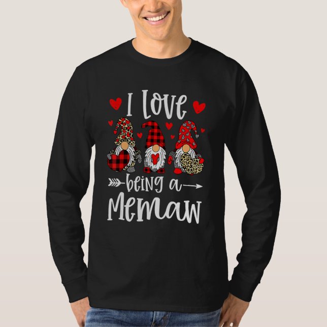 Camiseta Three Gnomes I Love Being A Memaw Funny Valentines (Frente)