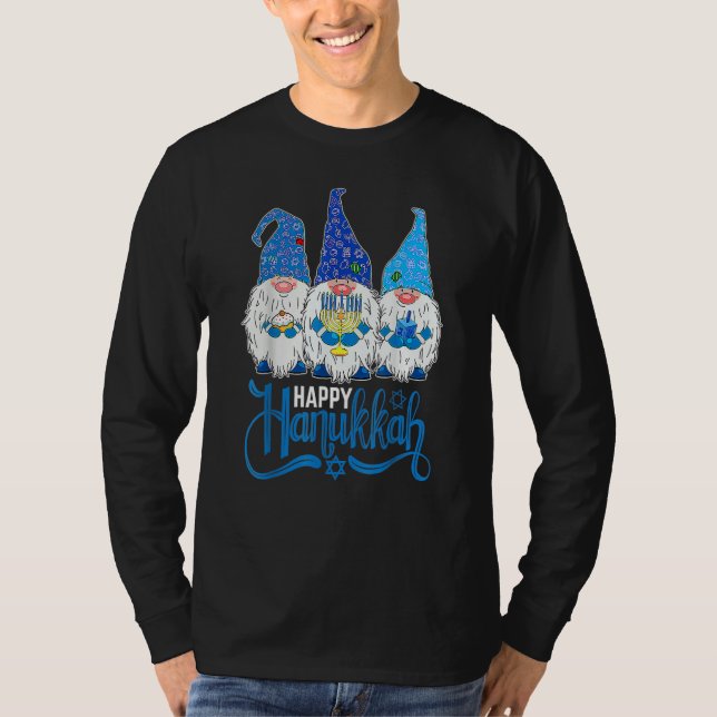 Camiseta Three Gnomes Menorah Dreidel Hanukkah Chanukah Jew (Frente)