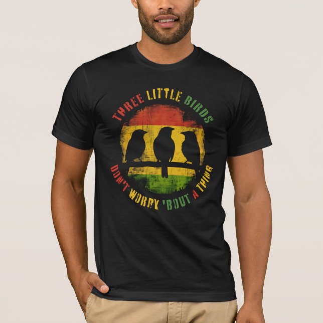 Camiseta Three Little Birds - Reggae (Frente)