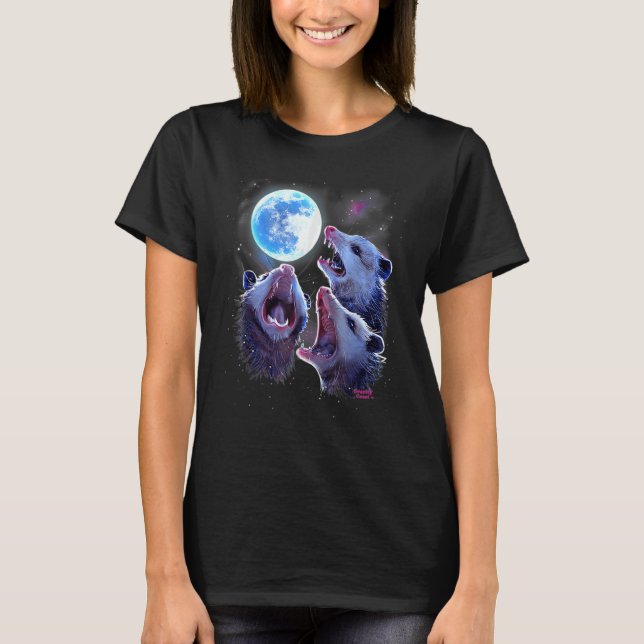 Camiseta Three Opossums Howling At The Moon  Possums (Frente)