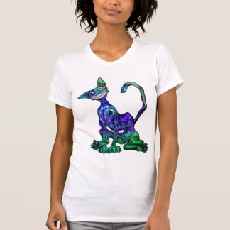 Camiseta #three psicadélico do gatinho