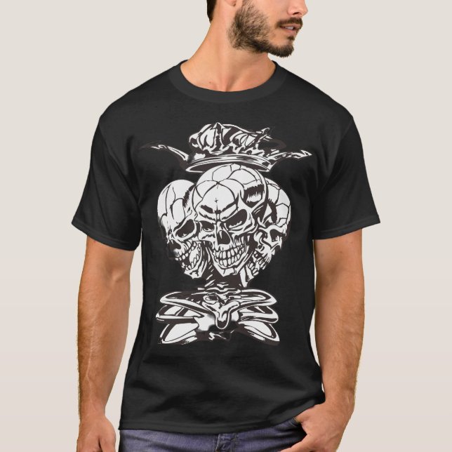 Camiseta Three Skulls with Crown (Frente)