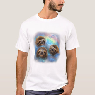 Camiseta Three Sloth and Rainbow