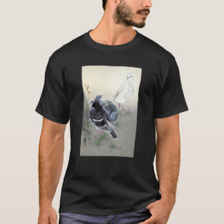 Camiseta Three Tame Pigeons by Ohara Koson