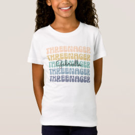 Camiseta Threenager, aniversário de 3 anos, Birthday Toddle