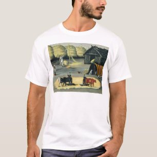 Camiseta Threshing o assoalho em um país Georgian