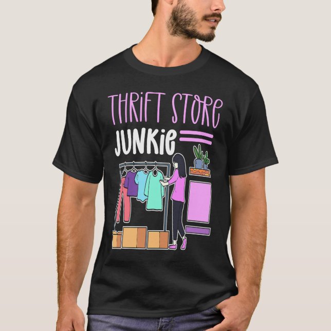 Camiseta Thrift Store Junkie Thrift Compra Thrifting (Frente)