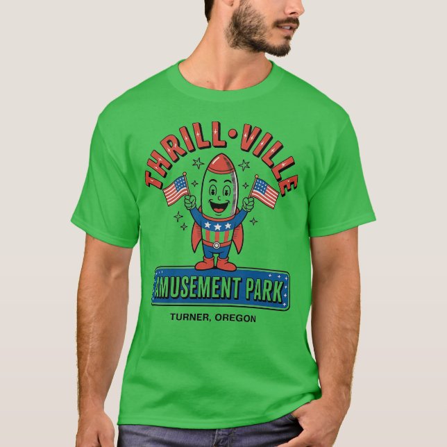 Camiseta Thrillville USA Turner, Oregon Retro anos 80 (Frente)