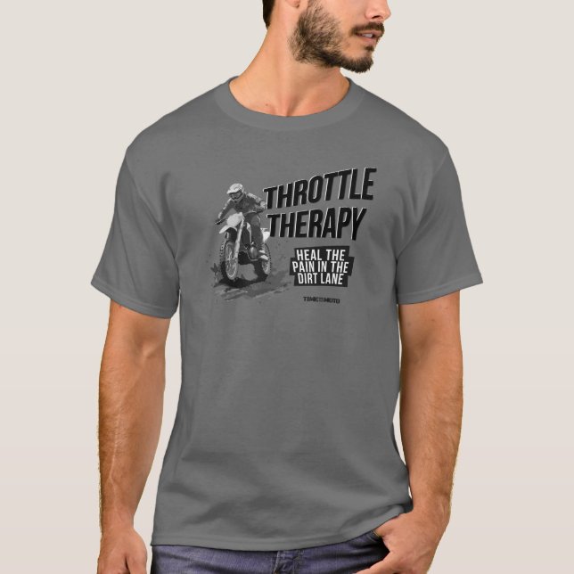 Camiseta Throttle Therapy Dirt Bike T-Shirt Grey (Frente)