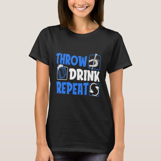 Camiseta Throw Horseshoes Drink Beer Repeat (Frente)