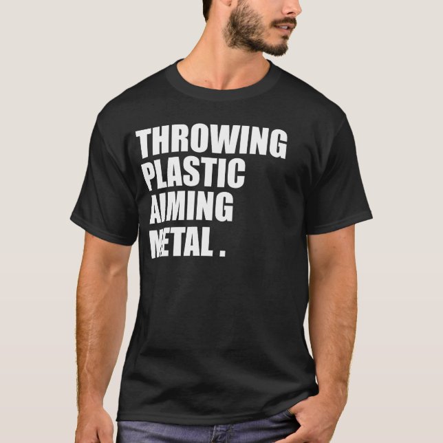 Camiseta Throwing Plastic Aiming Metal Funny Disc Golf (Frente)