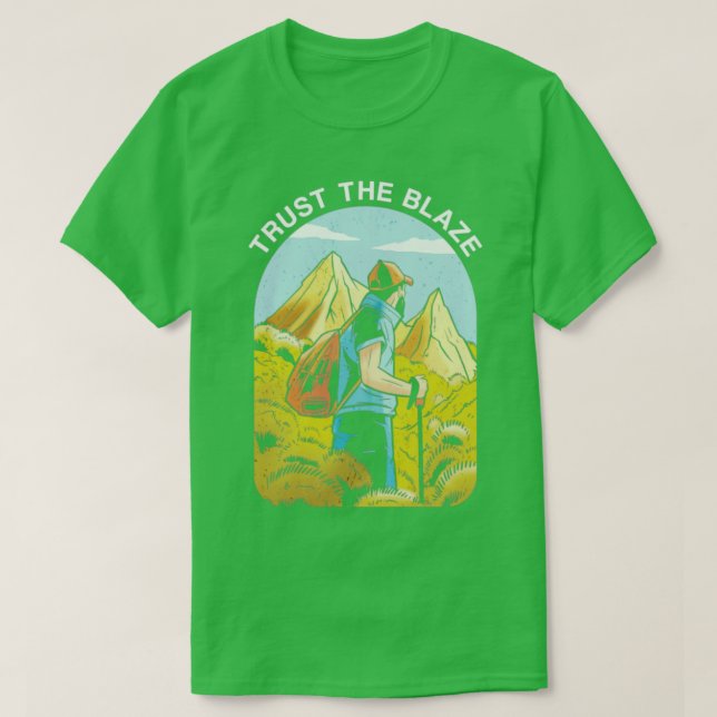 Camiseta Thru Hiker Trailblazer Subindo Montanha Tr (Frente do Design)