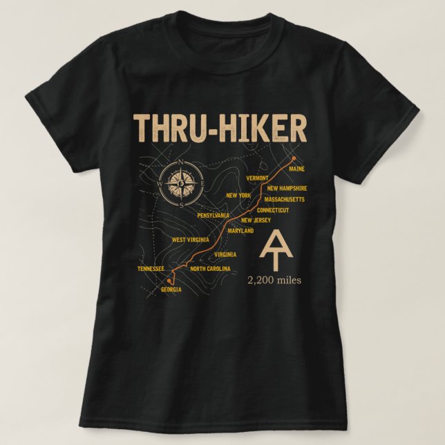 Camiseta Thruh Hiker Appalachian Trail Hiking  (Frente do Design)