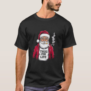 Camiseta Thug for Live Papai noel XMas Rebel