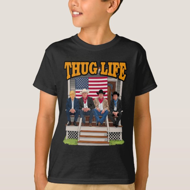 Camiseta Thug Life Trump Vance Kennedy Elon Shirt (Frente)