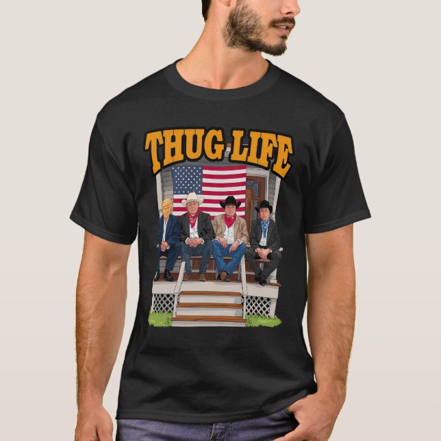 Camiseta Thug Life Trump Vance Kennedy Elon Shirt (Frente)