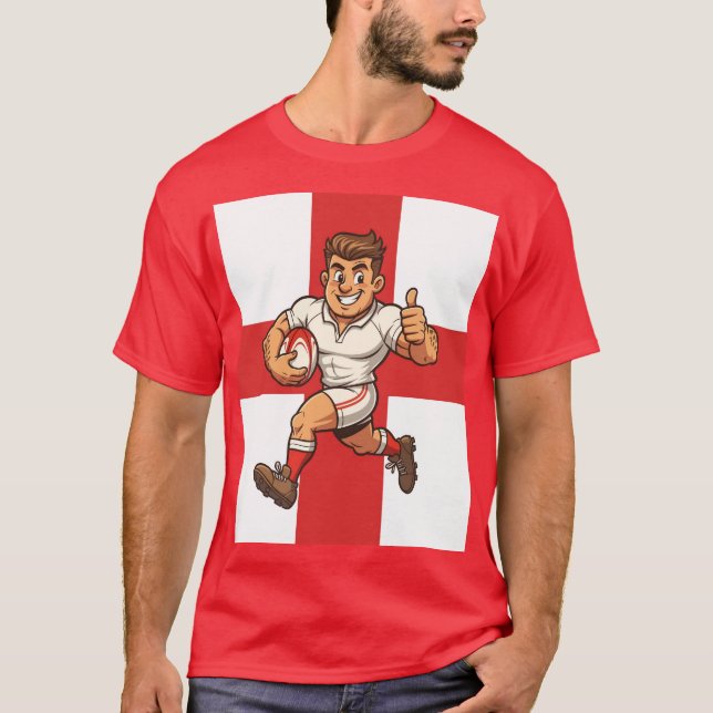 Camiseta Thumbs-Up Try Run Cheerful Rugby Hero (Frente)