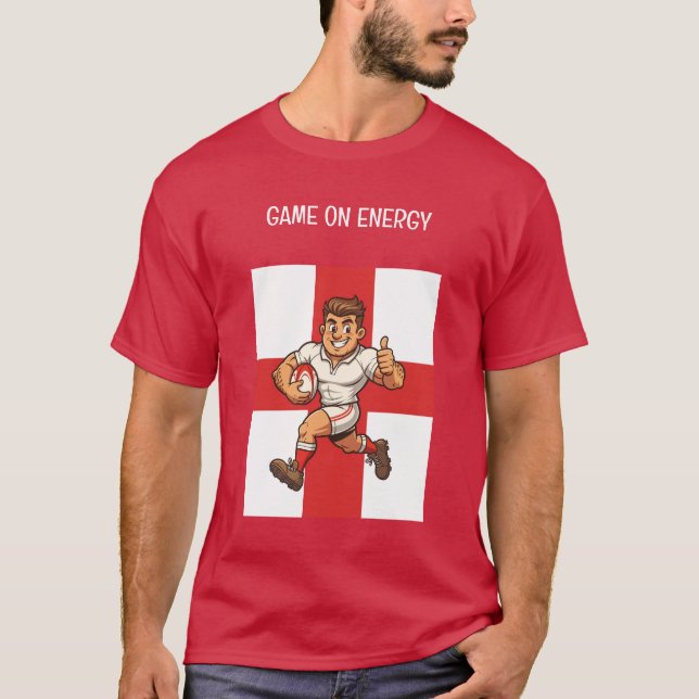 Camiseta Thumbs-Up Try Run Cheerful Rugby Hero (Frente)