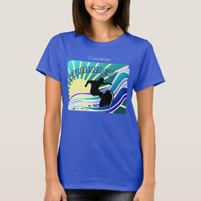 Camiseta Thunder_Cove da Diversão de Surfe de Verão (Frente)