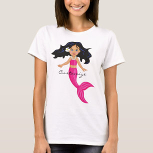 Camiseta Thunder_Cove da Sereia de cauda rosa-branca