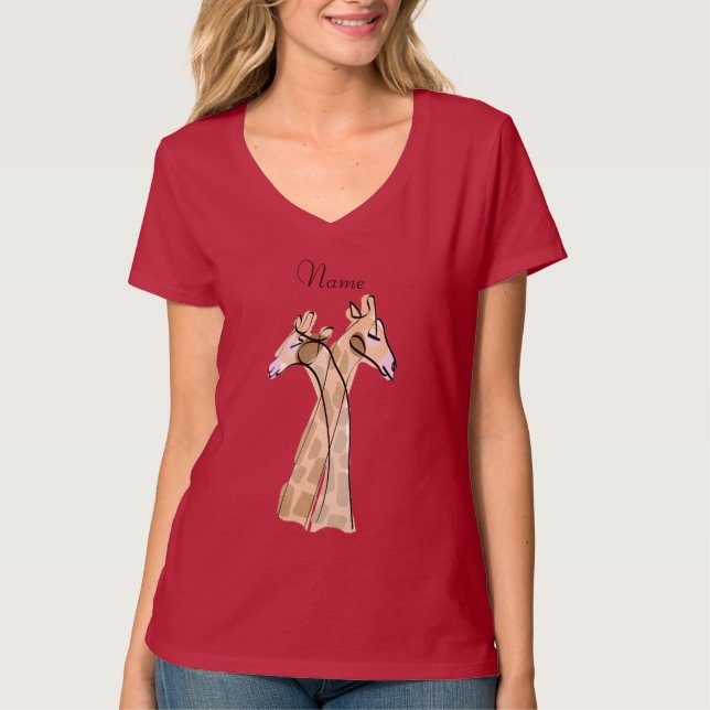 Camiseta Thunder_Cove do Casal Girafa em forma de moeda (Frente)