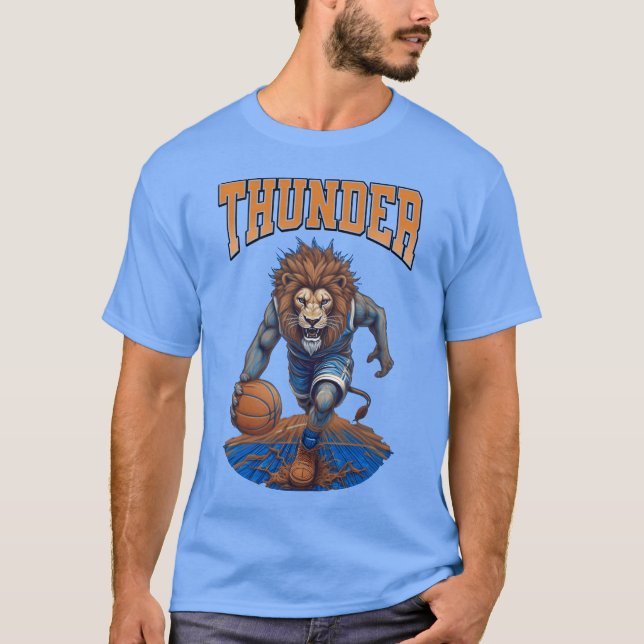 Camiseta thunder hip Lion Hoops Mascot Sports boy boy (Frente)