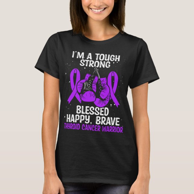 Camiseta Thyroid Cancer Awareness Survivor Warrior (Frente)