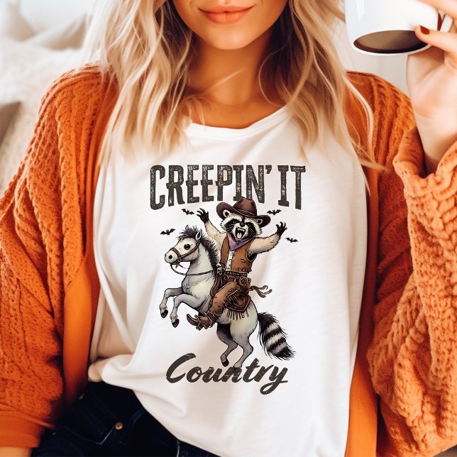 Camiseta "Ti" "It Country Vintage Raccoon Halloween" (Criador carregado)