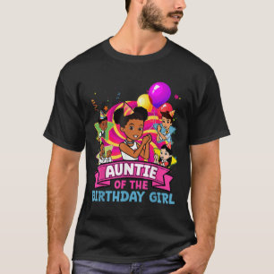 Camiseta Tia A Menina Do Aniversário Festa Rosa Boneca Famí